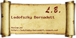 Ledofszky Bernadett névjegykártya